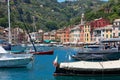 Portofino typical beautiful harbor village with colorful houses in Italy