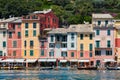 Portofino typical beautiful village with colorful facades, Italy