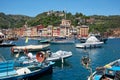 Portofino typical beautiful village with colorful houses and harbor