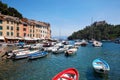 Portofino typical beautiful village with colorful houses