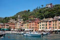 Portofino typical beautiful village with colorful houses