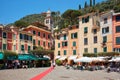 Portofino typical beautiful village square in Italy