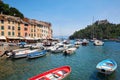 Portofino typical village with colorful houses and small harbor