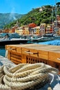 Portofino view of the port and skein rope Royalty Free Stock Photo