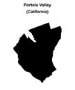 Portola Valley outline map Royalty Free Stock Photo