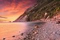 Portonovo, Ancona, Marche, Italy: landscape at dawn of the beach on the Adriatic sea coast Royalty Free Stock Photo