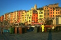 Portovenere at dawn: garbage collection on the marina pier Royalty Free Stock Photo