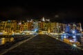 Portovenere by night/ Small harbour near 5 terre , La Spezia, Italy.