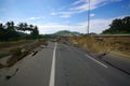 Portoviejo, Ecuador - April, 18, 2016: Asphalt cracked in road after devastating 7.8 earthquake Royalty Free Stock Photo