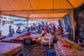 Portoviejo, Ecuador - April, 18, 2016: Tents for the refugees after 7.8 earthquake.