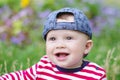 Portpait of happy baby boy in summer Royalty Free Stock Photo