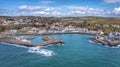 Portpatrick harbour, Scotland with docked boats along the shore Royalty Free Stock Photo