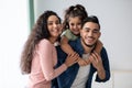 Portraif Of Happy Young Arabic Family Of Three With Little Daughter Royalty Free Stock Photo