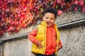 Outdoor portrait of cute little toddler boy Royalty Free Stock Photo