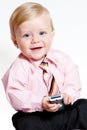 Portrait of adorable baby businessman