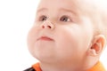 Portrait of adorable baby on isolated background