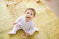 adorable baby playing at home, top view Royalty Free Stock Photo