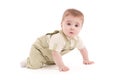 Portrait of adorable blue-eyes baby lying down Royalty Free Stock Photo