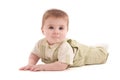 Portrait of adorable blue-eyes baby lying down Royalty Free Stock Photo