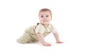 Portrait of adorable blue-eyes baby lying down Royalty Free Stock Photo