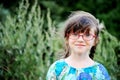 Portrait of adorable child girl in glasses Royalty Free Stock Photo