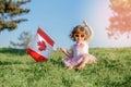 Kid child citizen celebrating Canada Day on 1st of July
