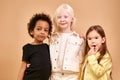 Portrait of adorable diverse children isolated Royalty Free Stock Photo