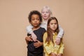 Portrait of adorable diverse children isolated Royalty Free Stock Photo