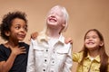 Portrait of adorable diverse children isolated Royalty Free Stock Photo