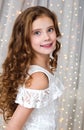 Portrait of adorable happy smiling little girl child in princess dress Royalty Free Stock Photo