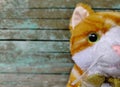 orange and white fur cat doll