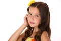 Portrait of an adorable preteen girl close-up Royalty Free Stock Photo