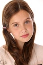 Portrait of an adorable preteen girl close-up