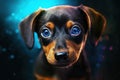 Portrait of adorable puppy, AI generative