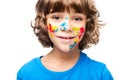 portrait of adorable schoolboy looking at camera