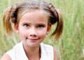 Portrait of adorable smiling little girl child in dress