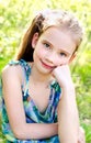 Portrait of adorable smiling little girl outdoor Royalty Free Stock Photo