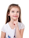Portrait of adorable thinking little girl Royalty Free Stock Photo
