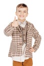 Portrait adorable young happy boy looking at camera isolated on Royalty Free Stock Photo
