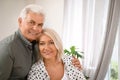 Portrait of affectionate senior couple at home