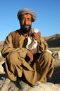 Portrait of an Afghan man with beard and turban in Dowlatyar, Ghor Province, Afghanistan