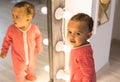 African American baby boy indoors Royalty Free Stock Photo