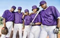 Portrait of African American Baseball Teams Royalty Free Stock Photo