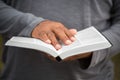 African American man holding a Bible. Royalty Free Stock Photo