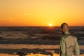 Portrait of an african american man looking at the sunset Royalty Free Stock Photo