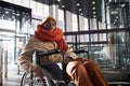 Disabled African American Man in Urban Setting Royalty Free Stock Photo