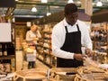 Salesman selling bulk foods