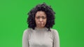 Green Screen young african unhappy female