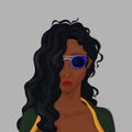 Portrait of african american woman in sunglasses.