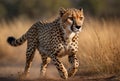 African cheetah running in grass Royalty Free Stock Photo